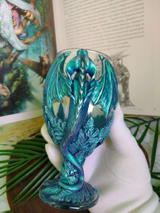 Келих Дракон пивний винний з декором полімерна глина подарунок ручна