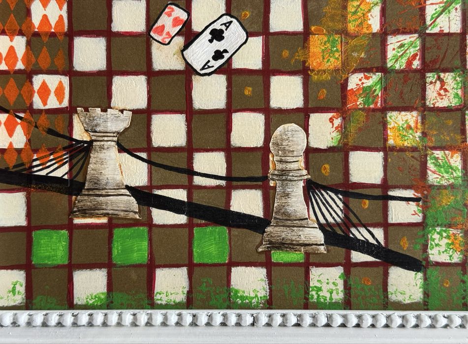 Quadto abstrato pintado a mão ( preço unitário)