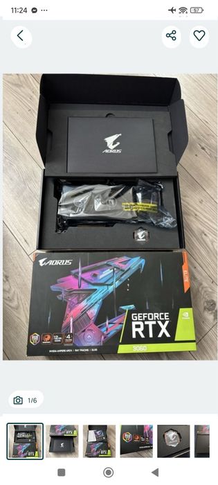Karta graficzna rtx 3060 aorus RGB 12gb ram ddr6  jak nowa komplet