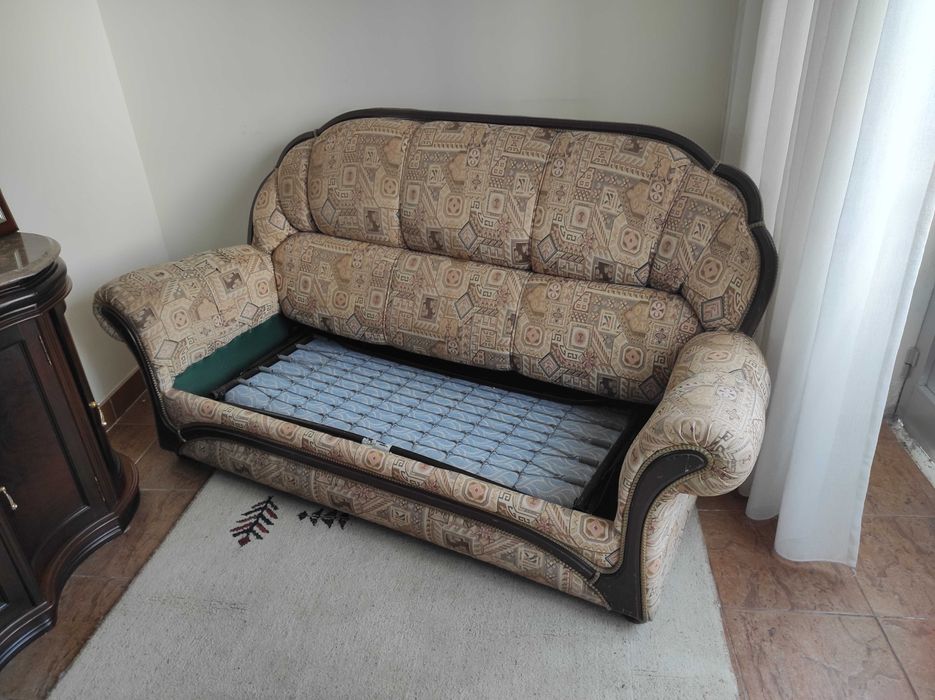 Conjunto de Sofás (Sofá-Cama 3 Lugares + 2 Sofás Individuais)