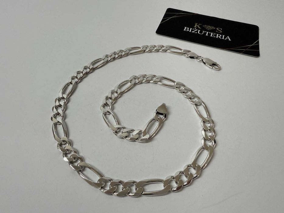 Srebrny Łańcuszek splot Figaro 47,5 CM 43 GRAM ! PR. 925 Okazja !