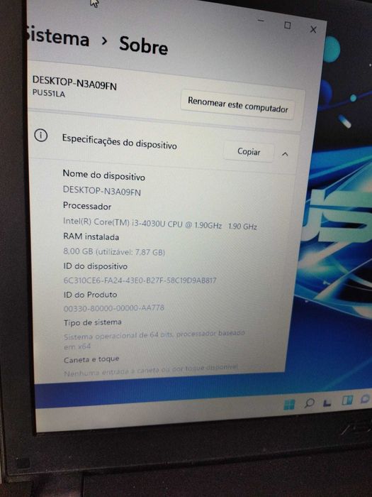 Portatil Asus Pro PU551LA i3