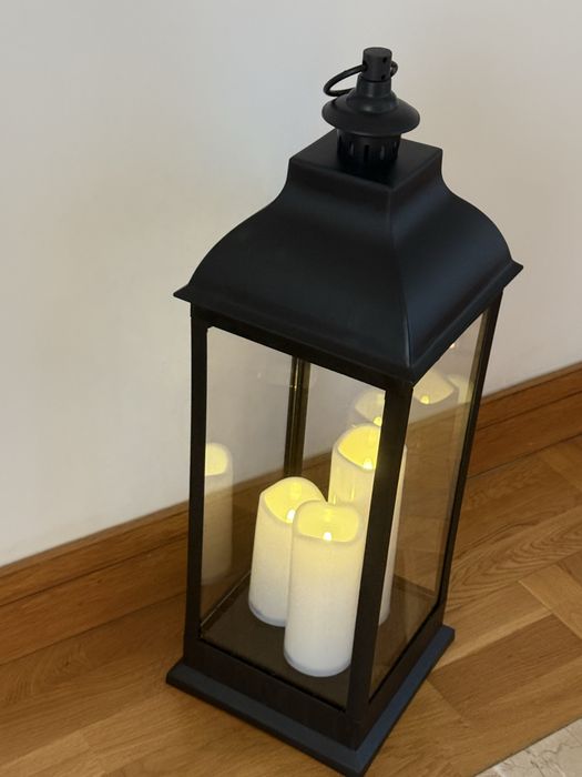 Lanterna ANKA JYSK 70 cm com 3 velas LED