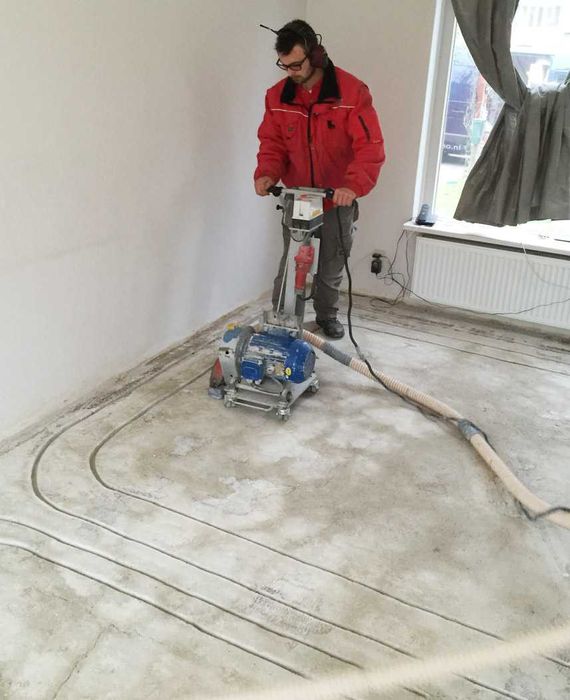 Posadzki wylewki anhydrytowe styrobeton ogrzewanie podłogowe frezowane