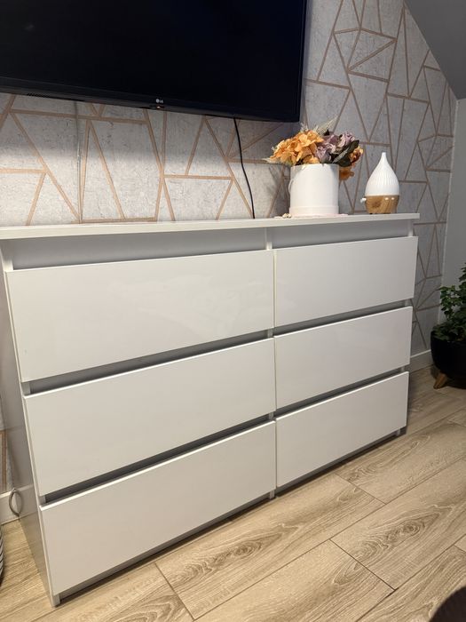 Komoda biała, 6 szuflad
