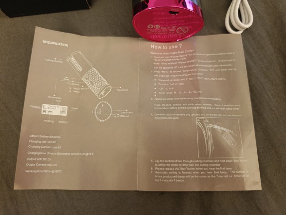Modelador Portátil para encaracolar cabelo + PowerBank