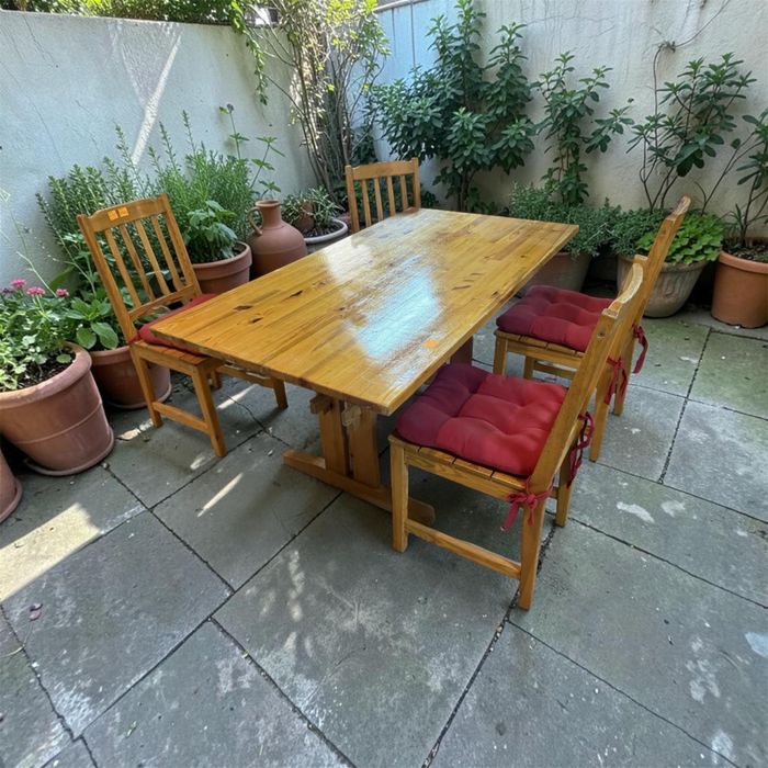 Solidny drewnainy zestaw Stół + 4 krzesla z Niemiec | DOWOZ DO DOMU