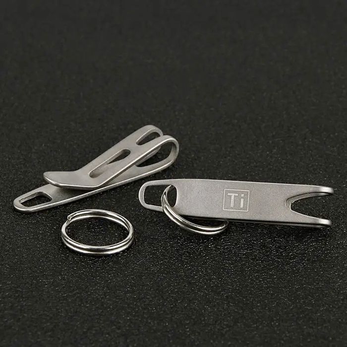 EDC ‼️ Титанова кліпса-зажим, скоба +титанове кільце 14 мм