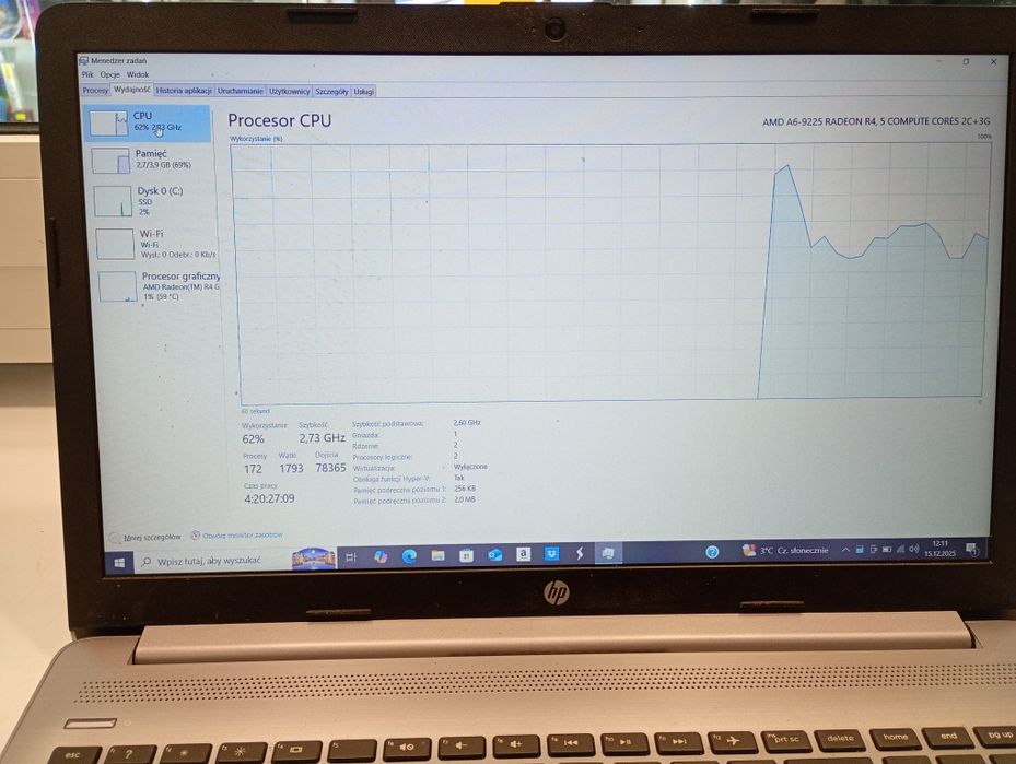 Laptop HP Notebook 255 g7 AMD A6-9225 4/256 Komis Madej Sc