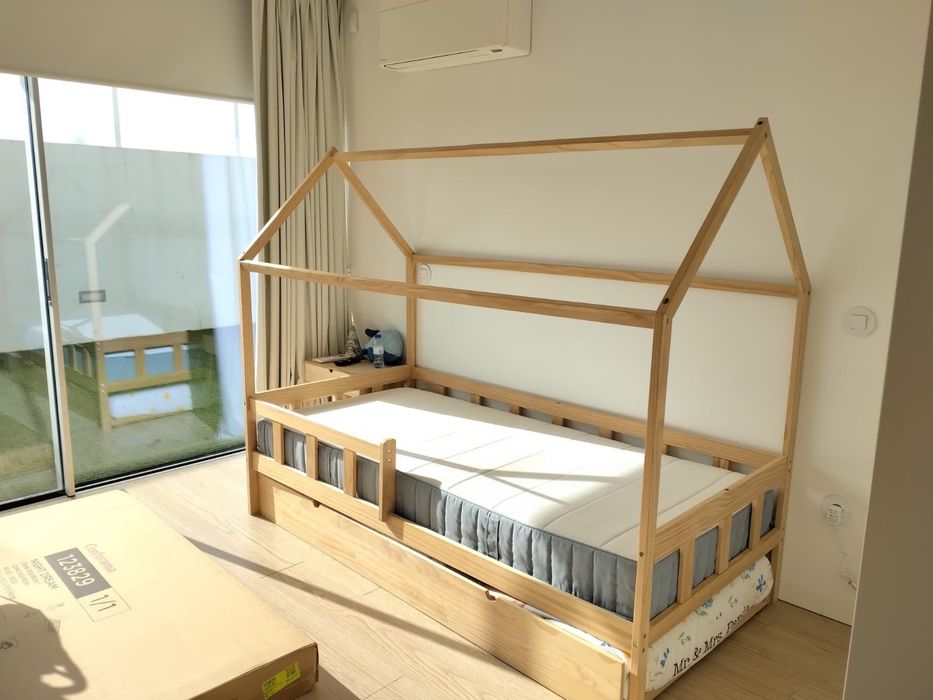 Cama criança sem gavetão com colchão 90x190