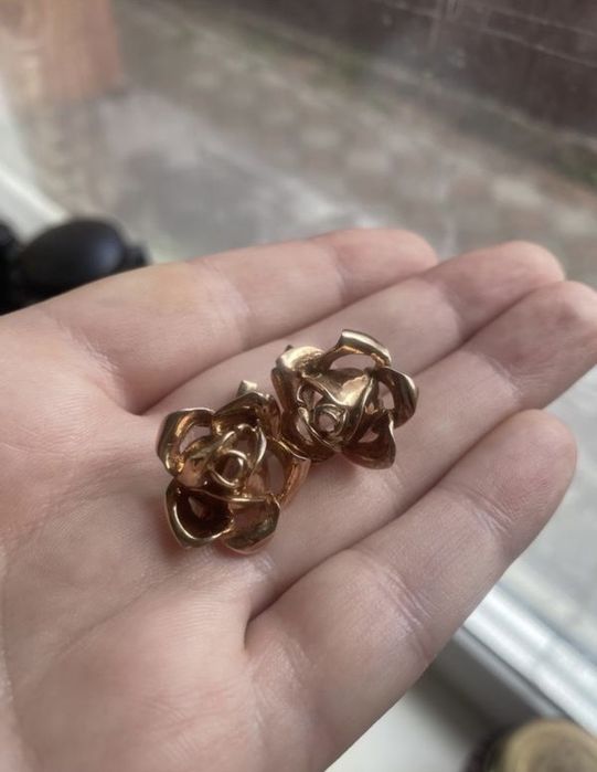 Серьги серебро и золото
