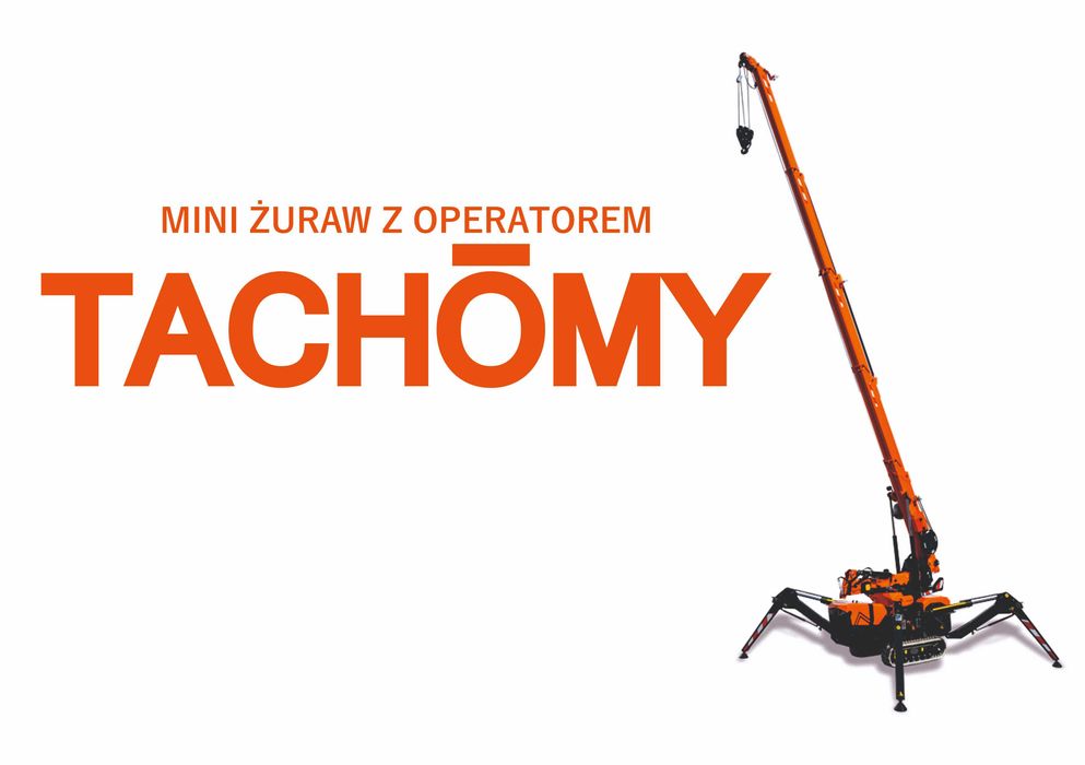 Tachomy - mini żuraw | dźwig do szklenia | spider | 27 m | 8 t