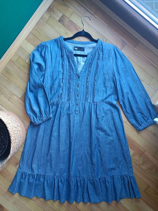 Trapezowa sukienka a'la jeans L-XXL