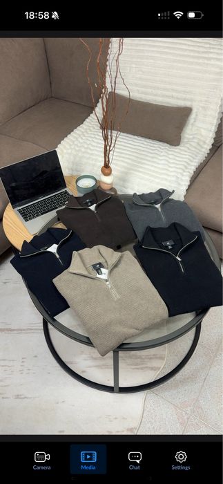 Чоловіча кофта H&M з горлом на замку / В'язаний светр zip / Новий