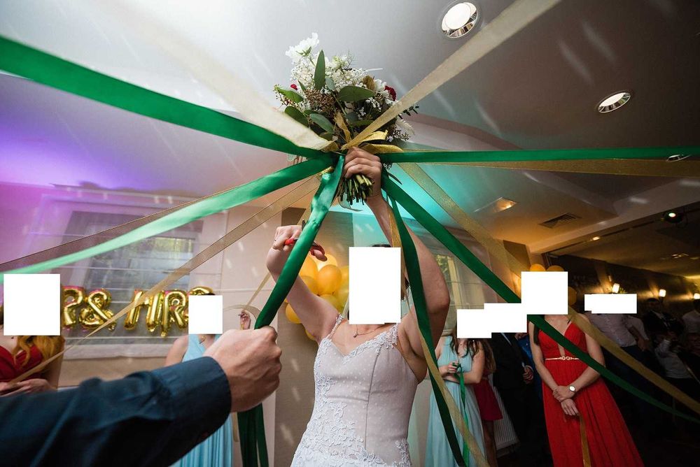 ŚLUBNA opaska oczepinowa obręcz na bukiet ślubny.Zabawa oczepinowa