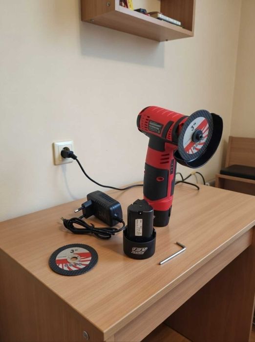 Міні акумуляторна болгарка з кейсом 2 акуми 5 дисків