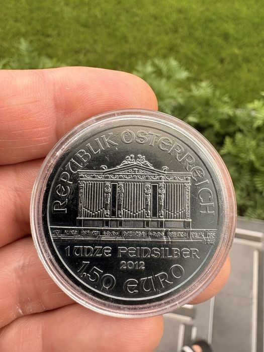 Срібна монета 999,9 проби, 1 oz Antigue Finish Black Filarmonik