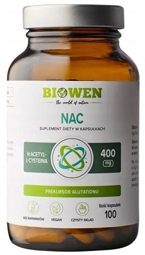 biowen nac 400mg - 100 kapsułek n-acetylo-l-cysteina aminokwas