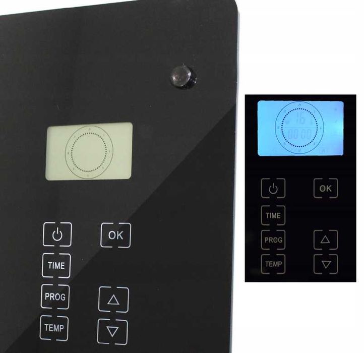 Elektryczny Grzejnik Płaski Szklany Przenośny Ścienny Konwektor 2000W