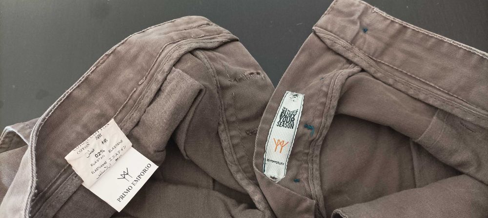 Calças chino carrot PRIMO EMPORIO castanho, W32 como novas