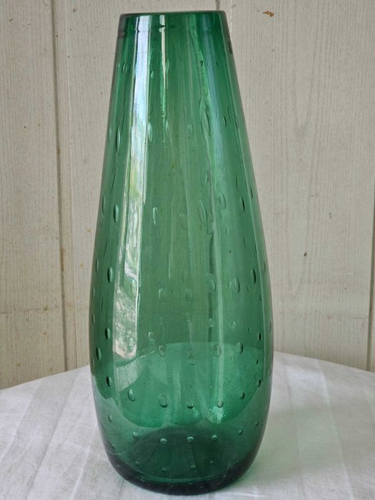 Wazon zielony dekoracja Bullicante Murano Archimede Seguso lata 60-te