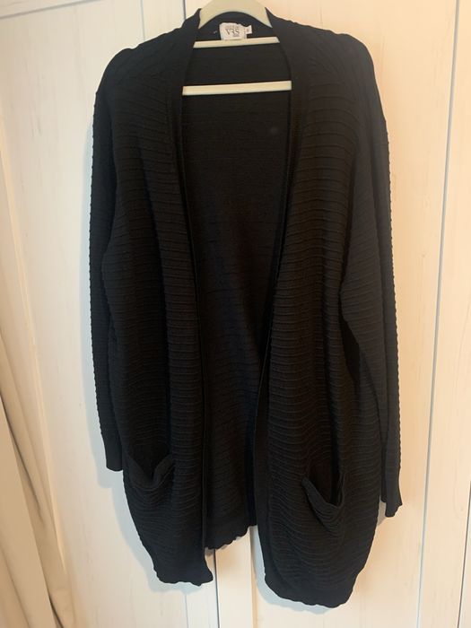 Kardigan czarny z kieszeniami z metki 48