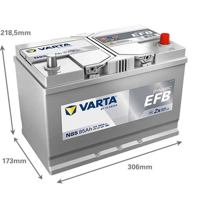 Bateria Varta 85Ah 800A N85 Start Stop Nova