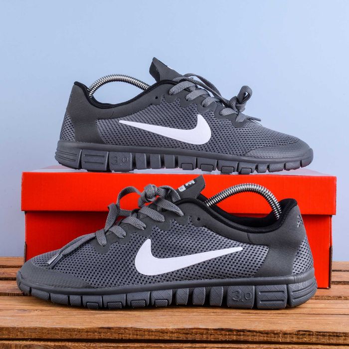 (1835) Акція! Легкі Кросівки Nike Free 3.0 сірі з білим (43,44,45,46) найк найки