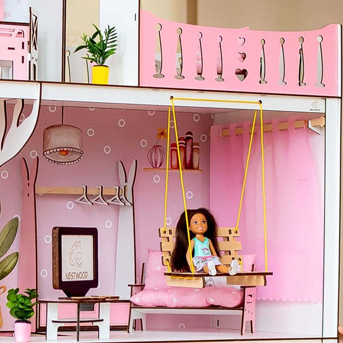 Великий ляльковий будинок ЛЮКС Барбі +ВІТАЛЬНЯ кукольный домик Барби