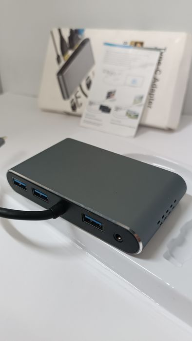 Hub USB C, adaptador 8 em 2 Tipo C com porta de carregamento PD