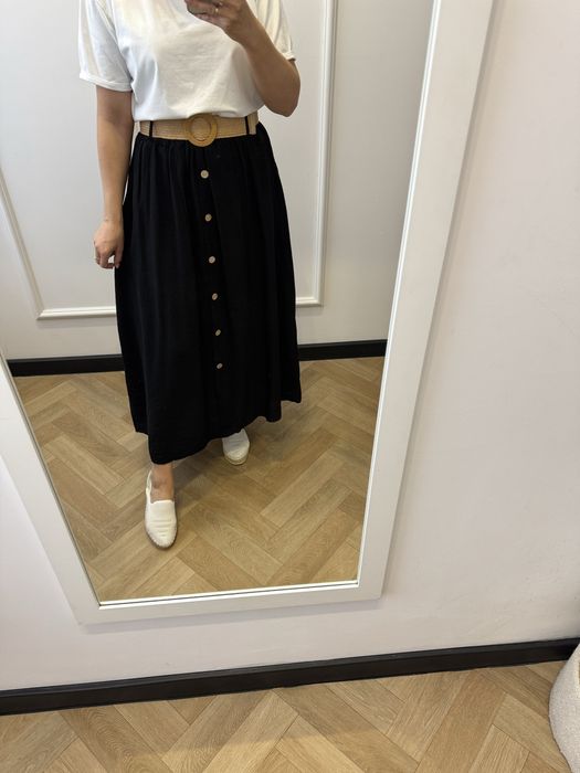 Spodnica midi czarna z paskoem S/M/L