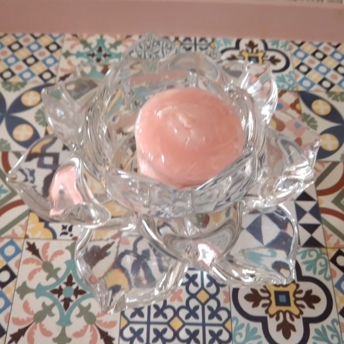 Flor de lótus em vidro para vela