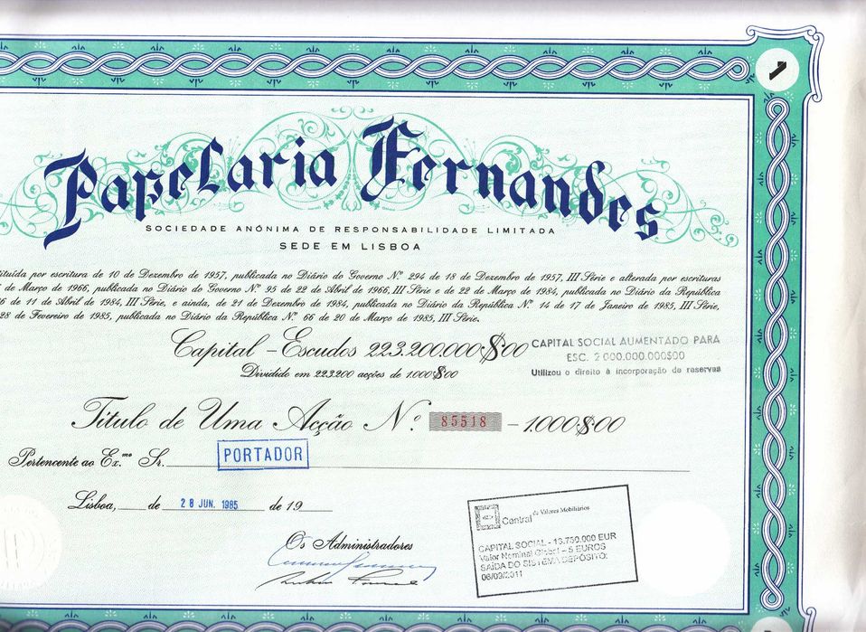 Ações da bolsa  de valores dos anos 80
