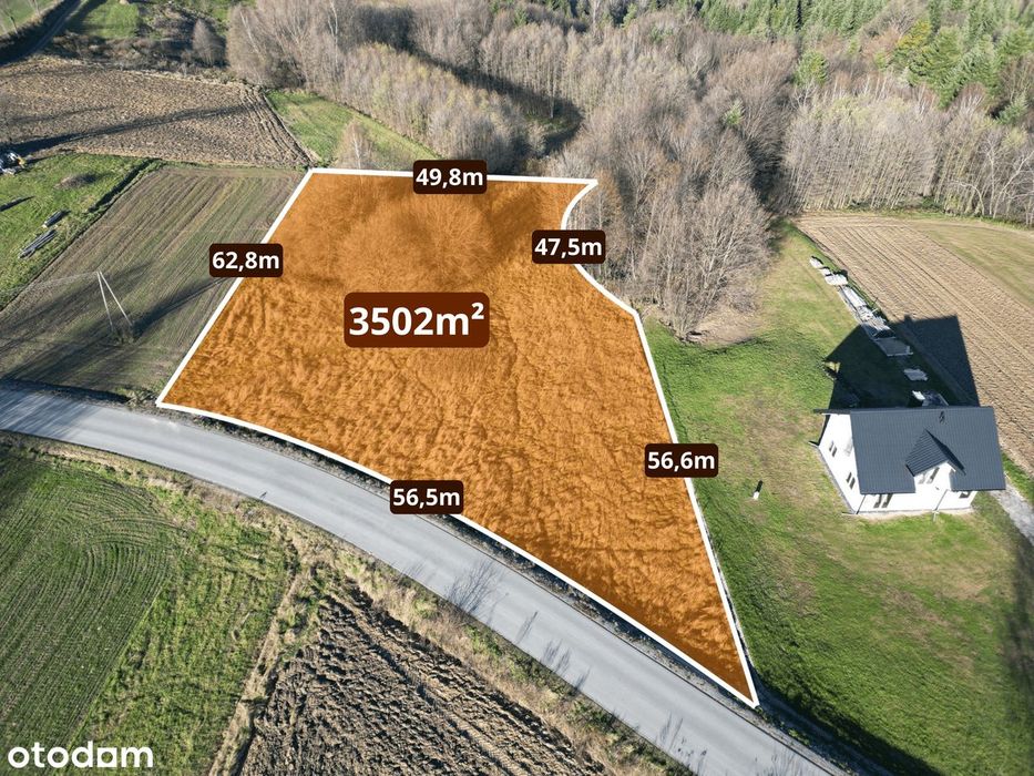 Działka budowlana 3502m² WZ, spokojna okolica | Mała (gm. Ropczyce)