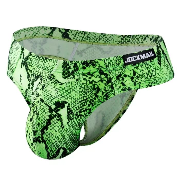 Męskie stringi JOCKMAIL odważny krój, efekt modelowania, wzór węża - L