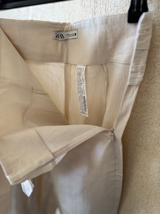 Штани з високою талією укорочені ZARA р.М літо стан нових
