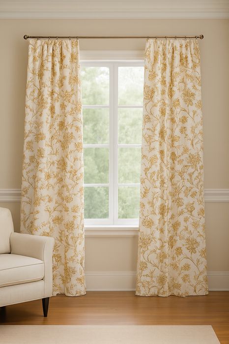 Жаккардові штори з єлегантним візарунком, готовий комплект