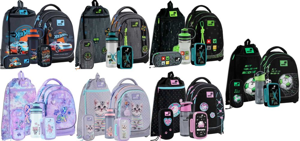 Рюкзак Kite Education SET 724S шкільний набір пенал сумка Pets Pretty Pixel
