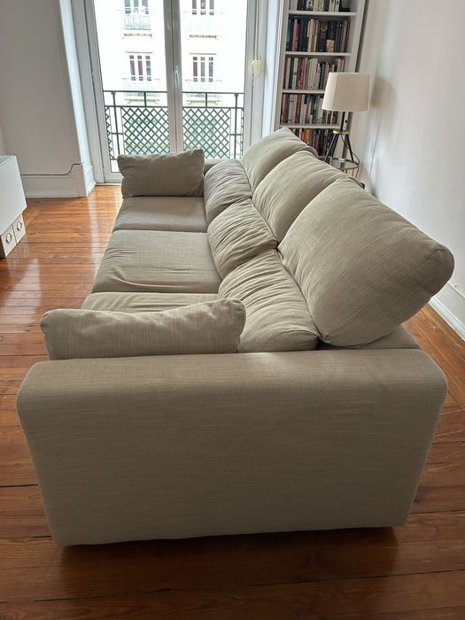 Sofá Ikea ESKILSTUNA 3 lugares c/ chaise longue bege