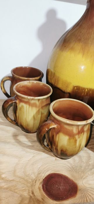 Кувшин и чашки Васильковская Майолика