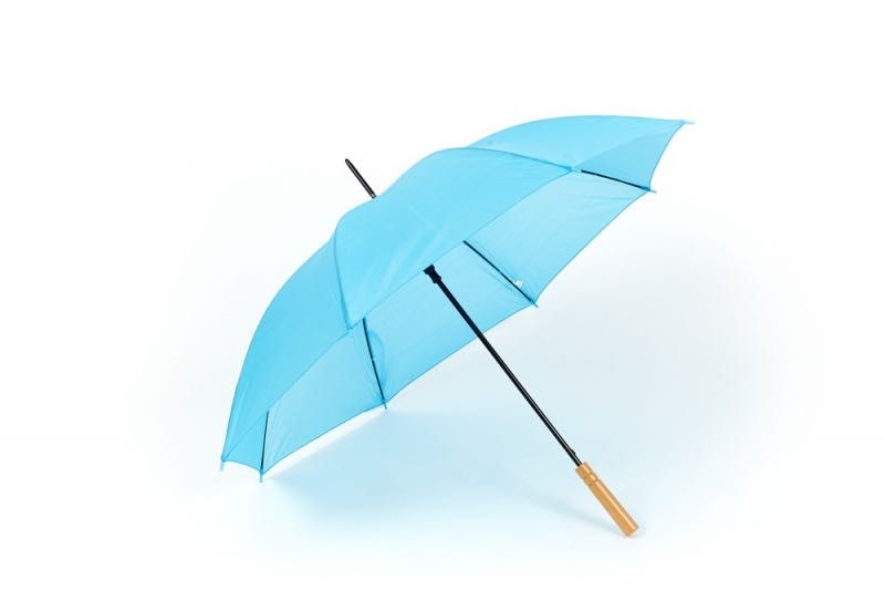 Chapéu de chuva, azul claro; 63xø104cm - 92x