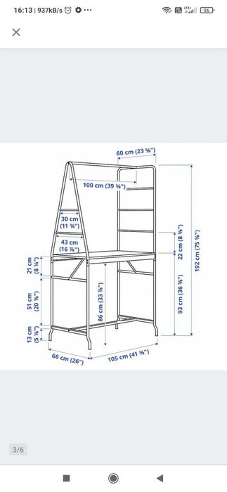 Stół wysoki z drabinkami Ikea nowy
