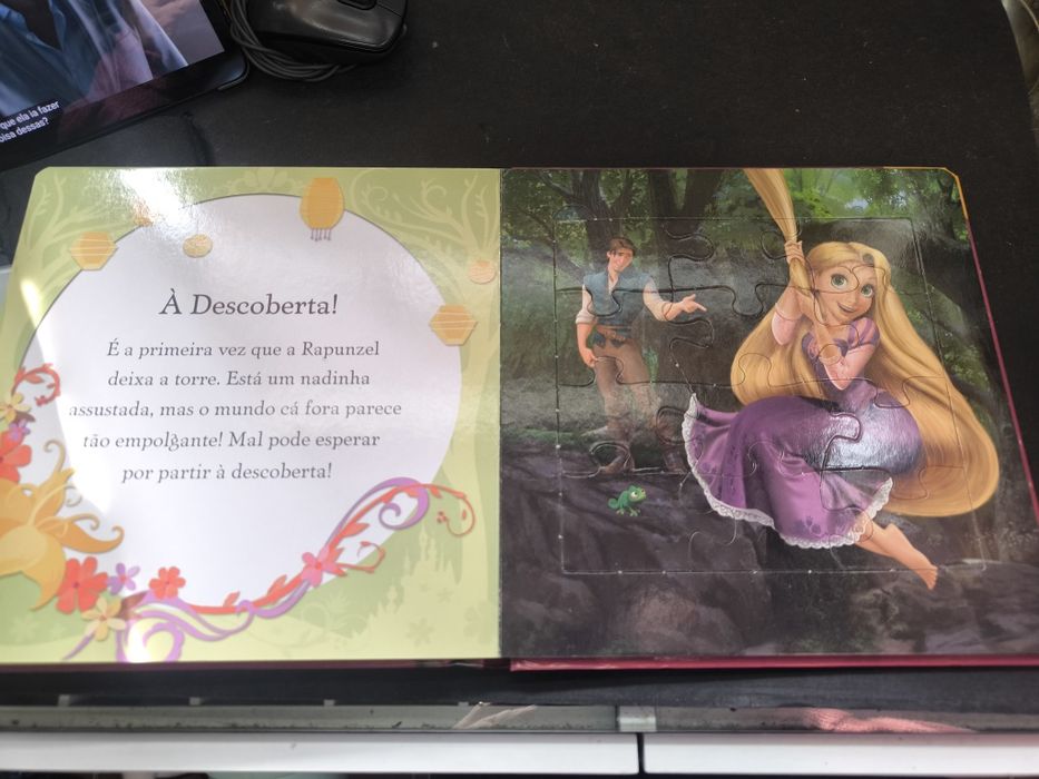 Livro Rapunzel livro Puzzle 
Sabes onde colocar as peças do puzzle? 
J