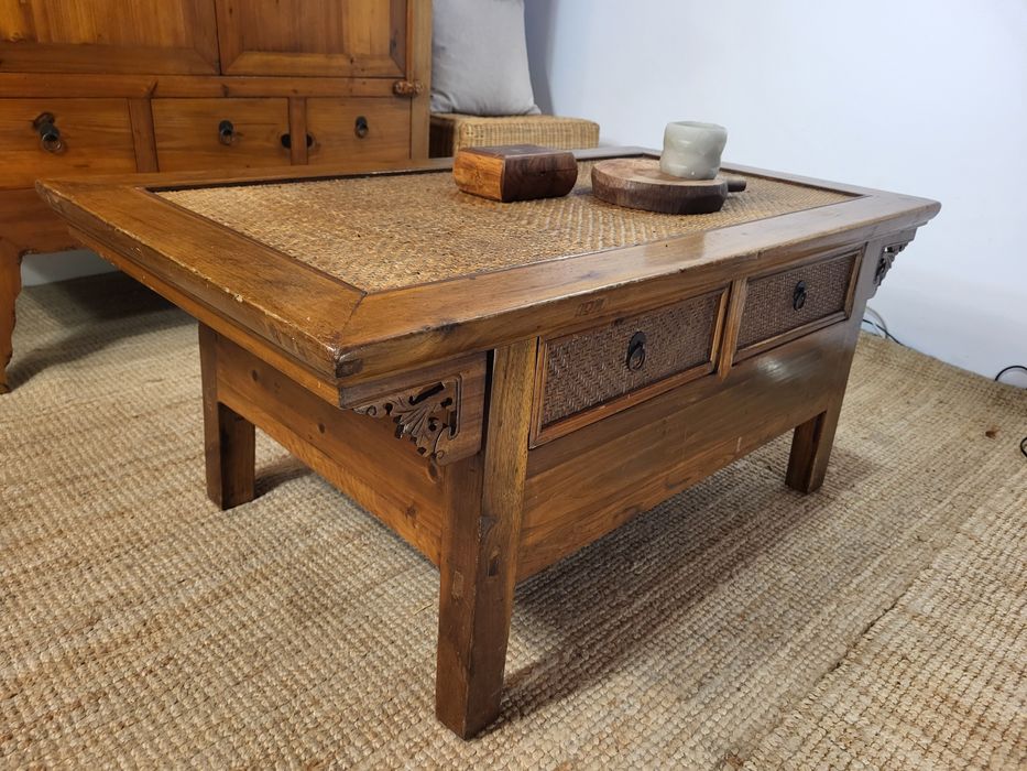 mesa, centro,  apoio  verga  oriental,  asiático,  rustico