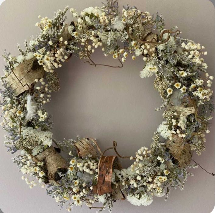 Wianek z korą brzozy naturalny