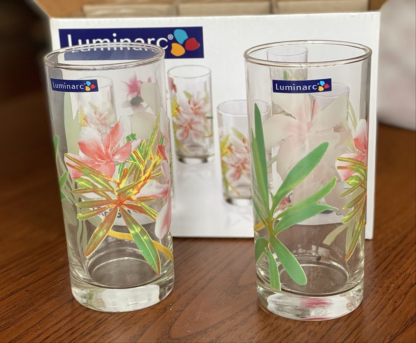 Склянки «Luminarc» з квітковим дизайном — нові