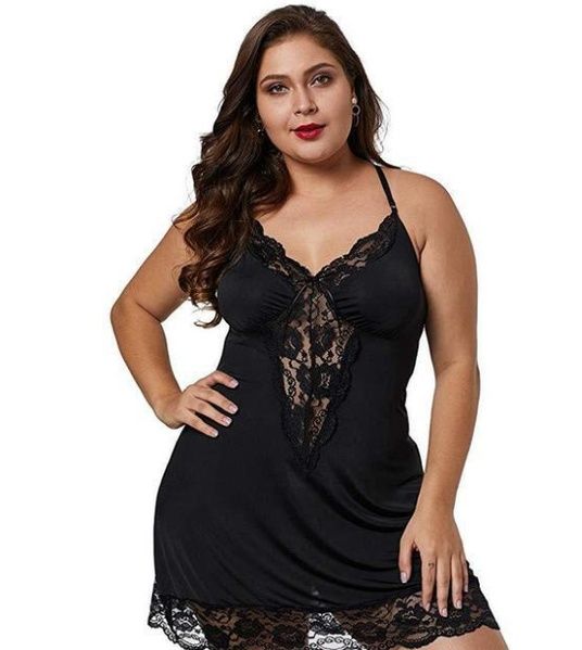 Гарний пеньюар з мереживом великий розмір S-9XL