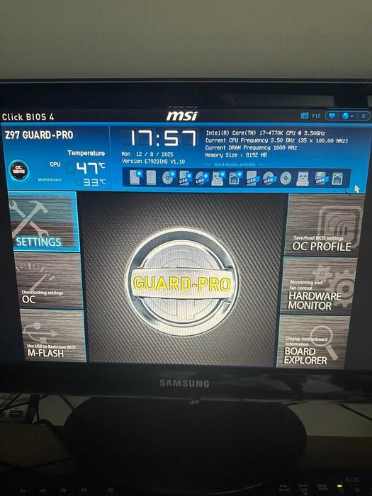 Комплект MSI Z97 Guard Pro/Intel Core i7-4770k/Hyper X Fury 1600 8 Gb