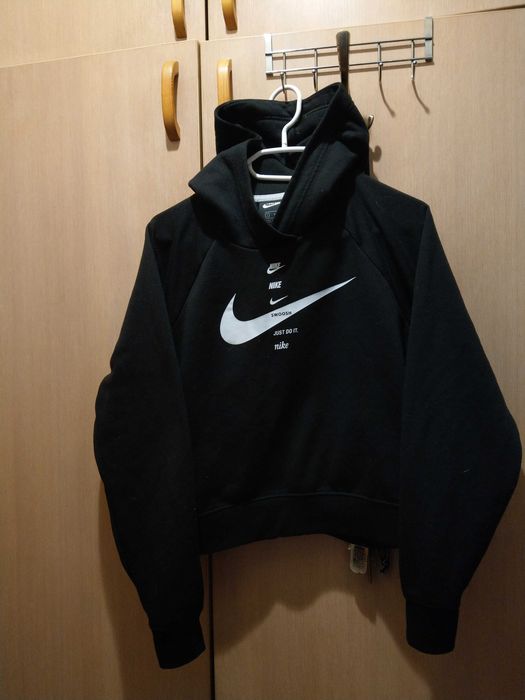 bluza z kapturem top damska badz dziewczeca Nike central logo