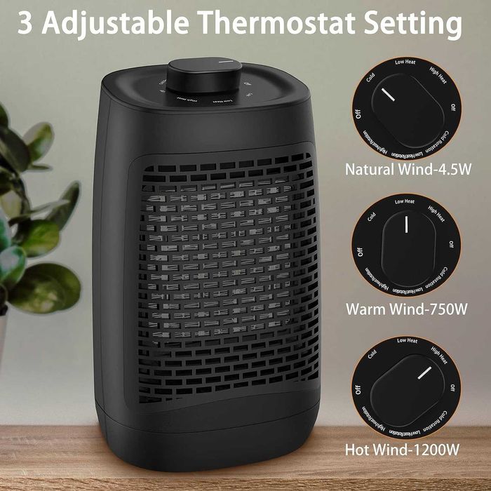 Termowentylator ceramiczny z termostatem